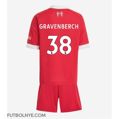 Camiseta Liverpool Ryan Gravenberch #38 Primera Equipación para niños 2025-26 manga corta (+ pantalones cortos)